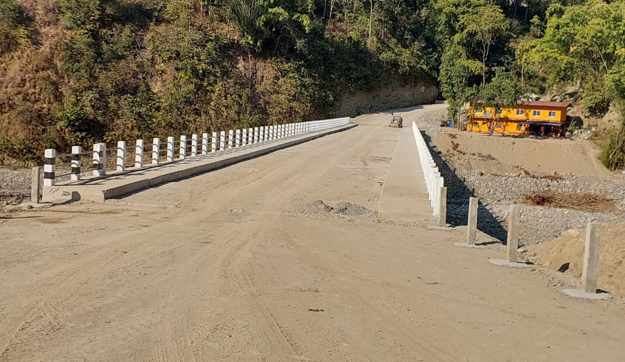 निर्माणाधीन कालिगण्डकी नदि पूल बिर्घा, स्याङ्जा र गुल्मी जोड्ने