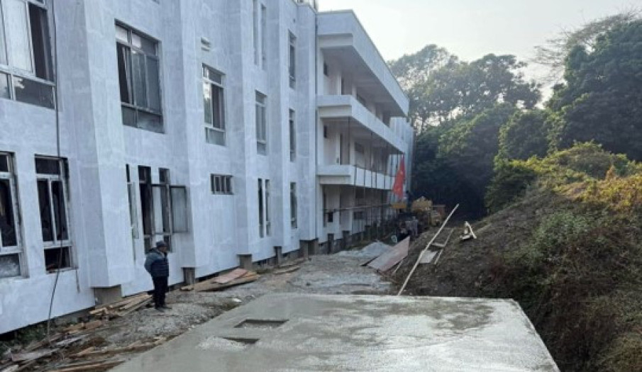 निर्माणाधीन गण्डकी प्रदेश प्रशिक्षण प्रतिष्ठान भवन निर्माण